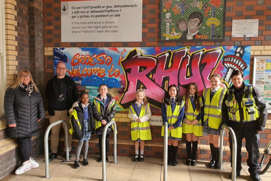 New rail safety artwork unveiled at Rhyl railway station