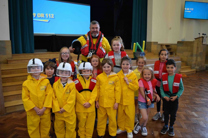 BBC take Saving Lives at Sea filming to Bay school